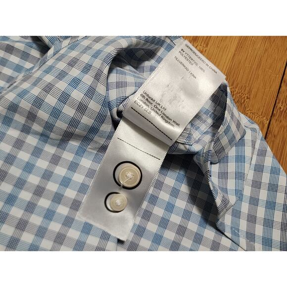 UNTUCKit Duras Performance Slim Button Up Shirt Men's XXL 2XL White Blue Check - Picture 5 of 9